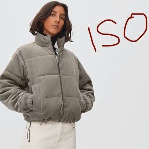 ISO—Everlane corduroy puffer in clay